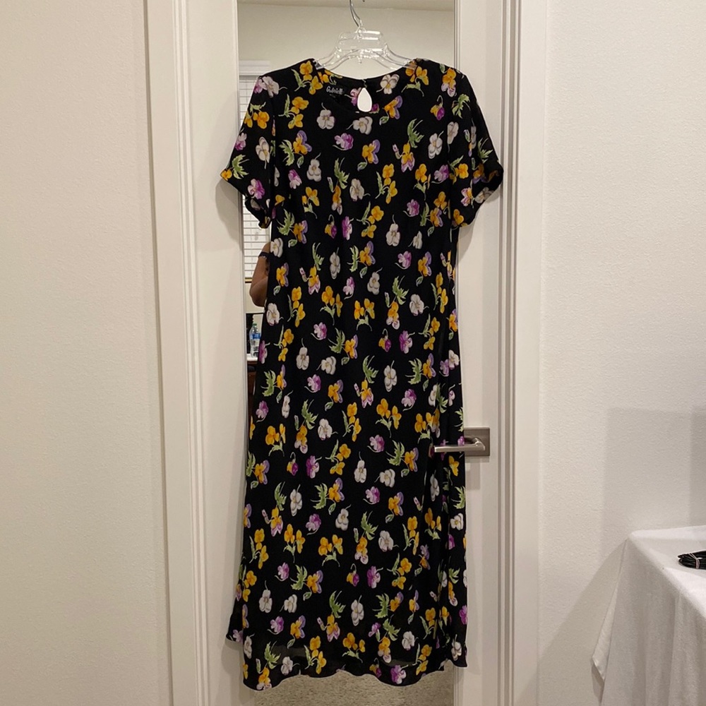Gabrielle Black Floral Print Dress Size 22